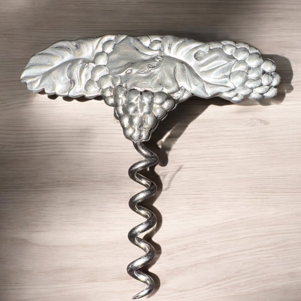 Vintage Pewter Corkscrew 1989 Seagull Canada Grapevine Collectors Signed